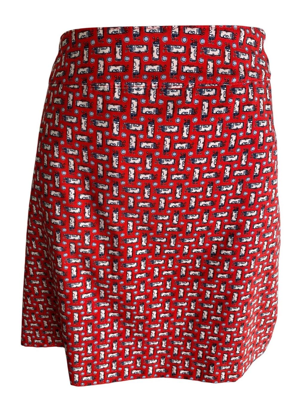 Izod Golf Skort Womens 6 Red Golf Bag Print Lined Stretch Pockets Athletic